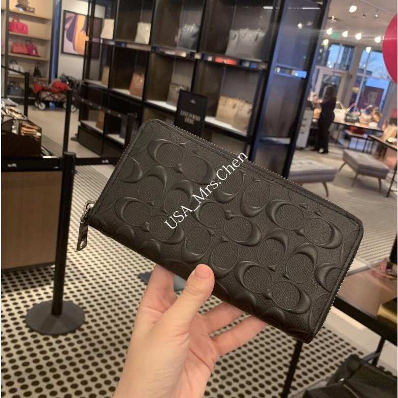 Ví nam COACH F75000 /ví dài khóa kéo