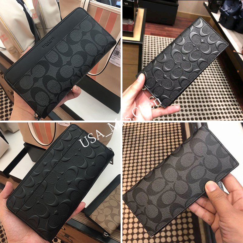 Ví nam COACH F75000 /ví dài khóa kéo