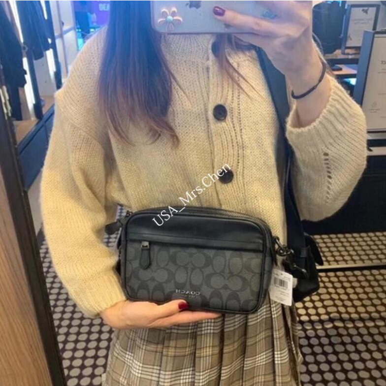 COACH Túi Đeo Chéo Nam、 túi máy ảnh, giấy chứng nhận mua hàng chính hãng F50715
