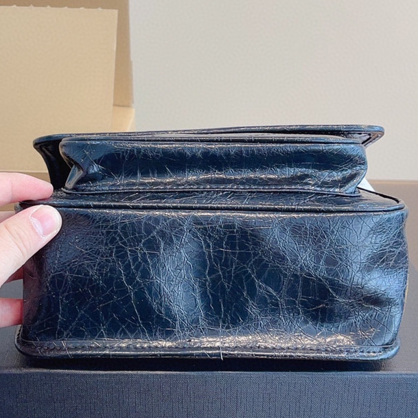 YSL Vintage Postman Bag Túi Xách Nữ Dầu Wax Chain Single Shoulder Bag Túi Đeo Chéo Túi Nách Túi Thời Trang 100% Túi Đeo