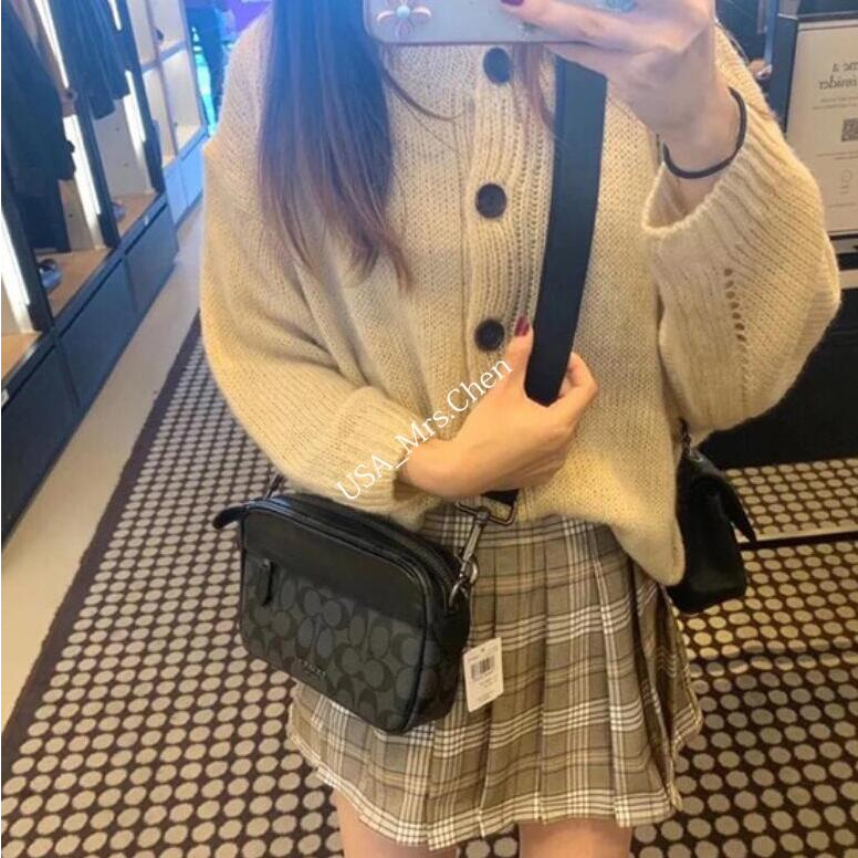 COACH Túi Đeo Chéo Nam、 túi máy ảnh, giấy chứng nhận mua hàng chính hãng F50715