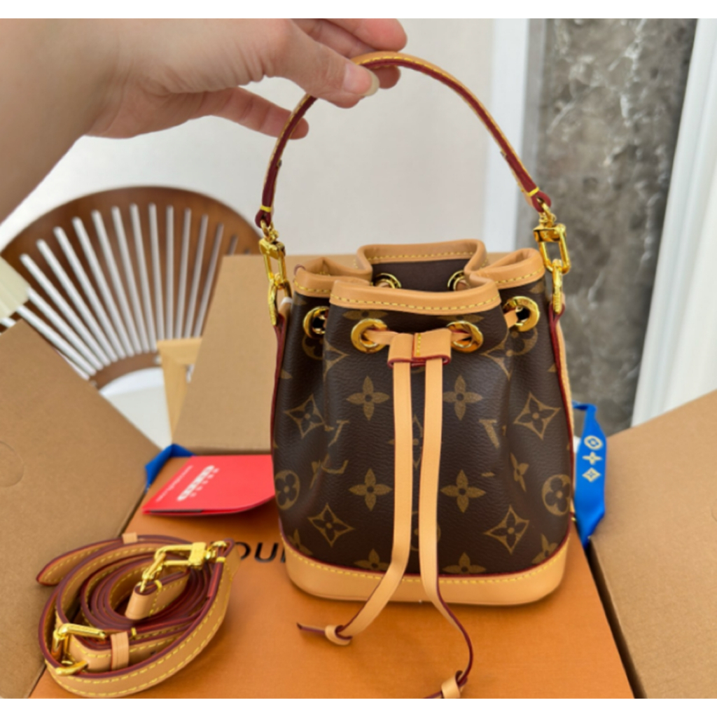 Louis Vuitton Old Flower Bucket Bag Túi Xách Vai Đơn Túi Đeo Chéo Túi Xách Vai Túi Xách Tay Túi Xách Nữ Dây Rút Túi Xách