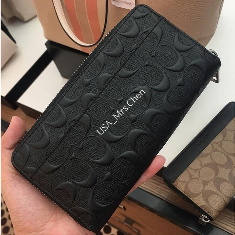 Ví nam COACH F75000 /ví dài khóa kéo