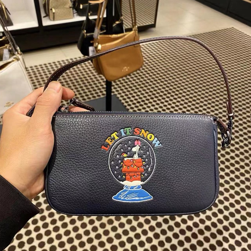 Coach f36674 top handle pouch in signature women handbag crossbody sling shoulder mahjong bag