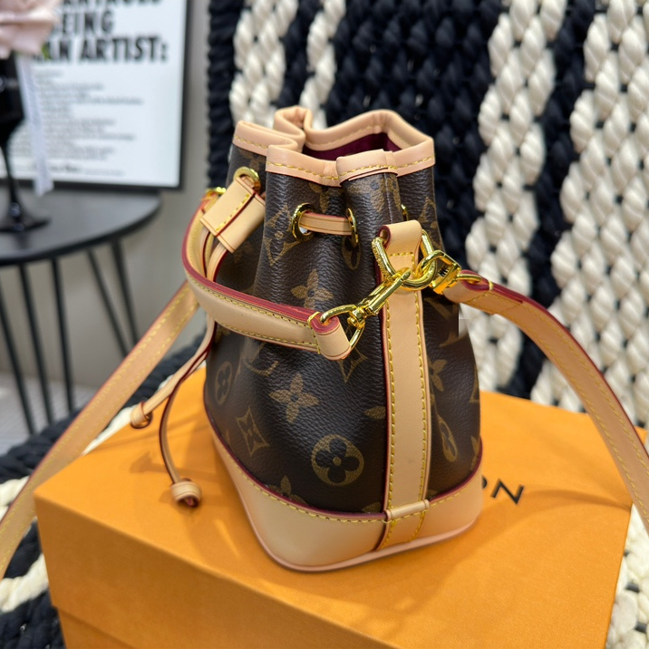 Louis Vuitton Old Flower Bucket Bag Túi Xách Vai Đơn Túi Đeo Chéo Túi Xách Vai Túi Xách Tay Túi Xách Nữ Dây Rút Túi Xách