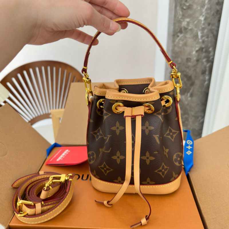 Louis Vuitton Old Flower Bucket Bag Túi Xách Vai Đơn Túi Đeo Chéo Túi Xách Vai Túi Xách Tay Túi Xách Nữ Dây Rút Túi Xách
