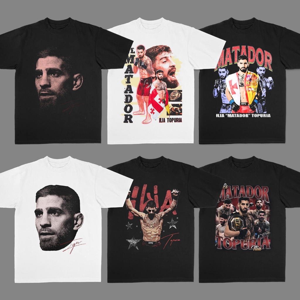 Áo thun nam UFC Toplia Ilia Topuria, chất liệu 100% cotton, phong cách đường phố thoải mái