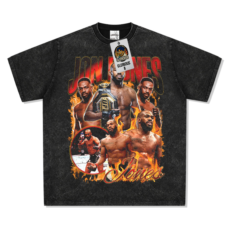 Áo Thun Ngắn Tay Phong Cách Mỹ, Series Chiến Đấu Jon Jones, Chất Liệu Cao Cấp, Perfect Cho Fan UFC