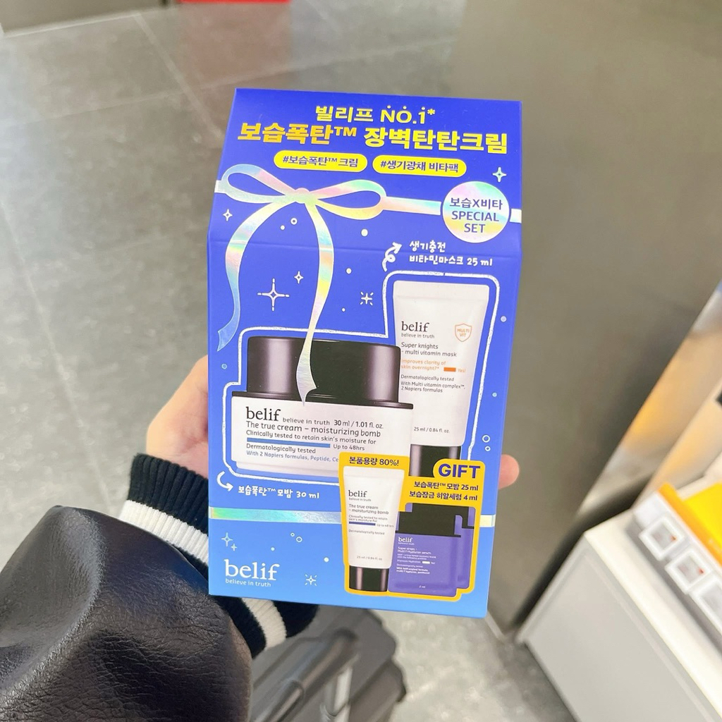 [Oliveyoung] Set kem dưỡng ẩm và mặt nạ ngủ Belif