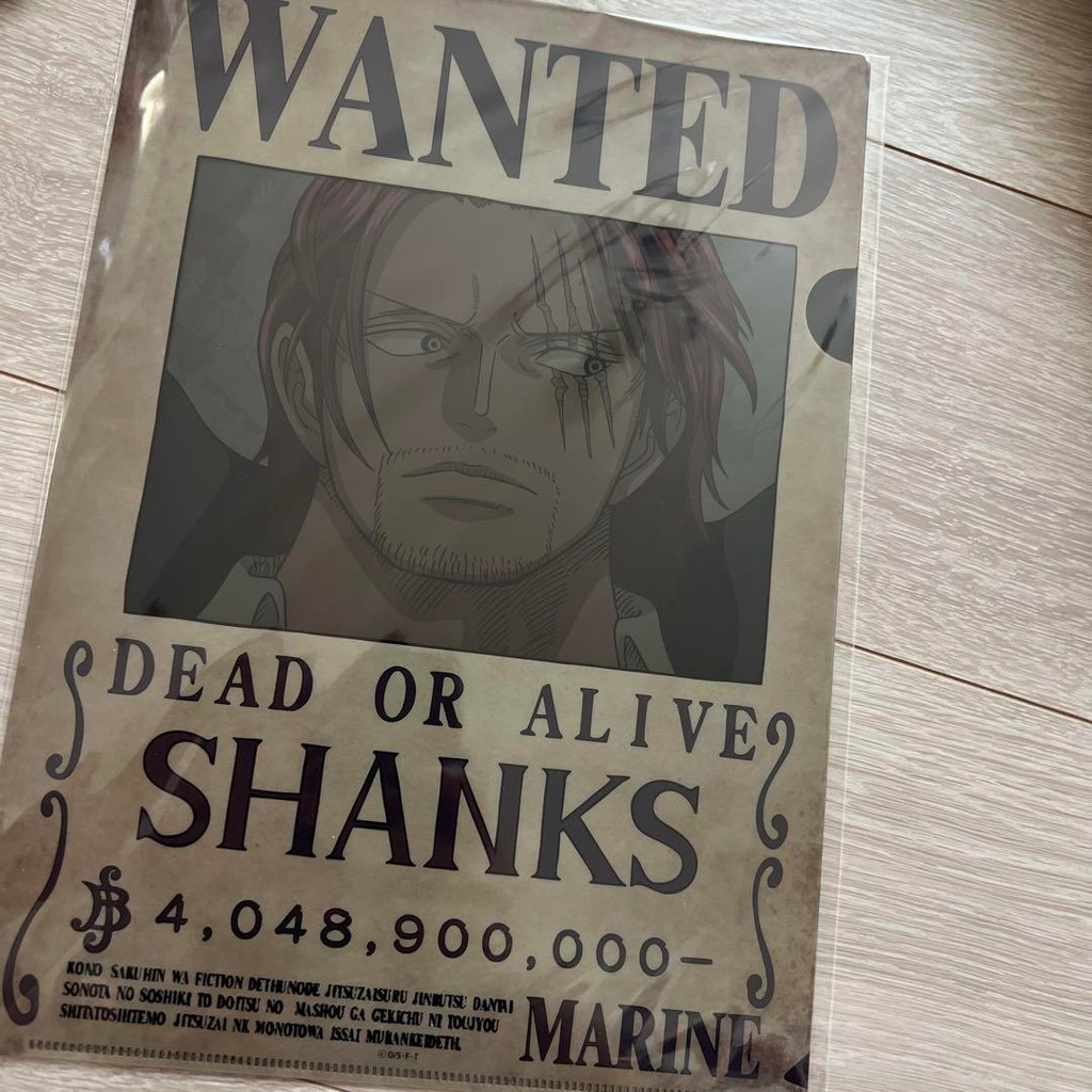 【Direct from Japan】ONE PIECE Shanks bị truy nã Poster Trick File A4 Mới trong Túi【Japan Exclusive】