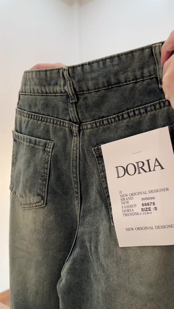 Quần jeans nữ ống suông ống rộng 247store lưng cao tôn dáng màu xanh retro đi học đi làm đi chơi Back to School | BigBuy360 - bigbuy360.vn