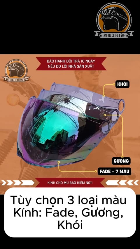 Mũ Bảo Hiểm Napoli Nửa Đầu N011 Kính Đủ Màu [CHÍNH HÃNG] [FREESHIP] - Nón Bảo Hiểm 1/2 Có Lưỡi Trai | BigBuy360 - bigbuy360.vn