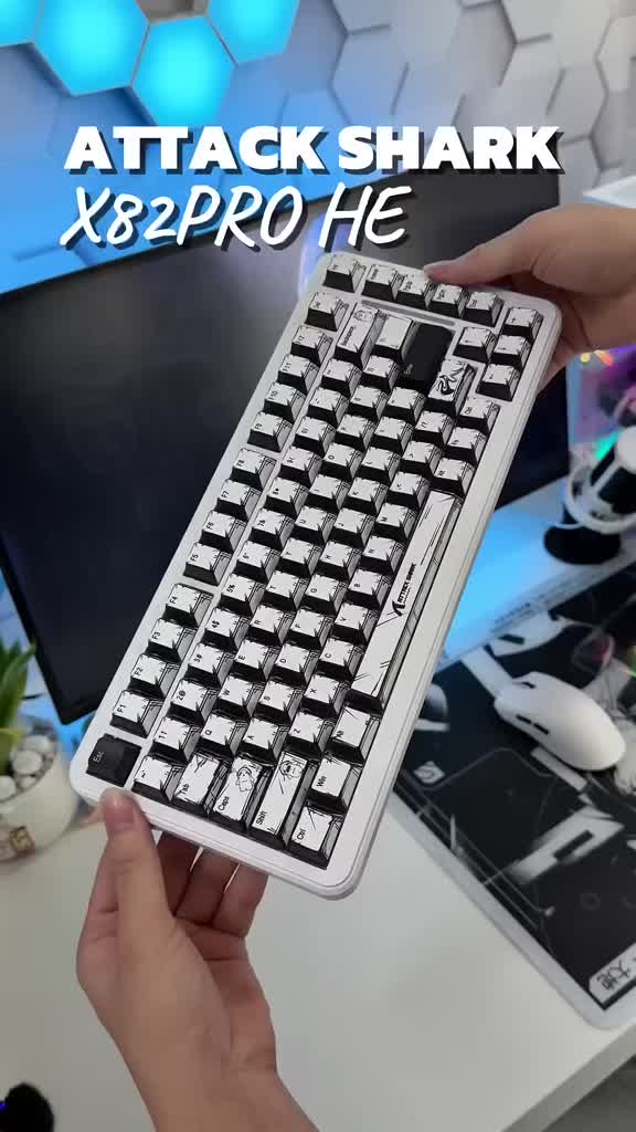 Bàn Phím Gaming Không Dây Rapid Trigger Attack Shark X82 PRO HE LED RGB 3 Mode Pin Sạc Keycap PBT | BigBuy360 - bigbuy360.vn
