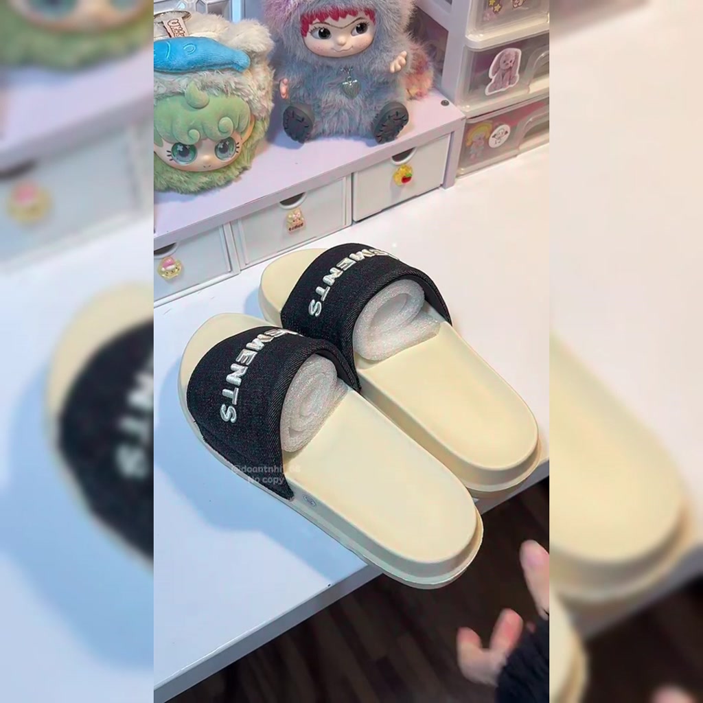 [TẶNG VỚ] E07 - Dép ELements Classic Denim unisex chữ thêu - ( Slipper ) Dép Elements vải jean | BigBuy360 - bigbuy360.vn