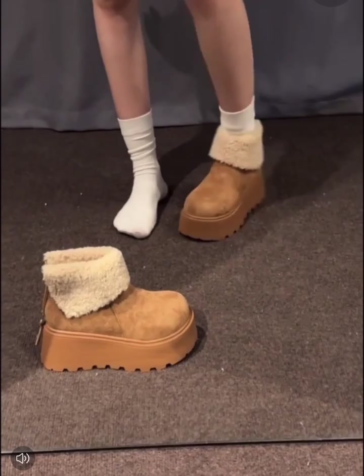 Giày bốt cổ lông đế 7cm Mã 112 hàng QCCC full box ALI 112 | BigBuy360 - bigbuy360.vn