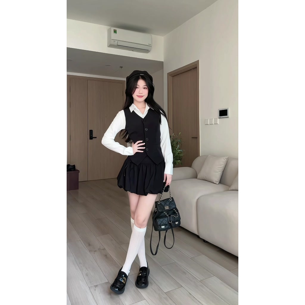 DALLA Chân váy bí phối nơ (CV19) | BigBuy360 - bigbuy360.vn