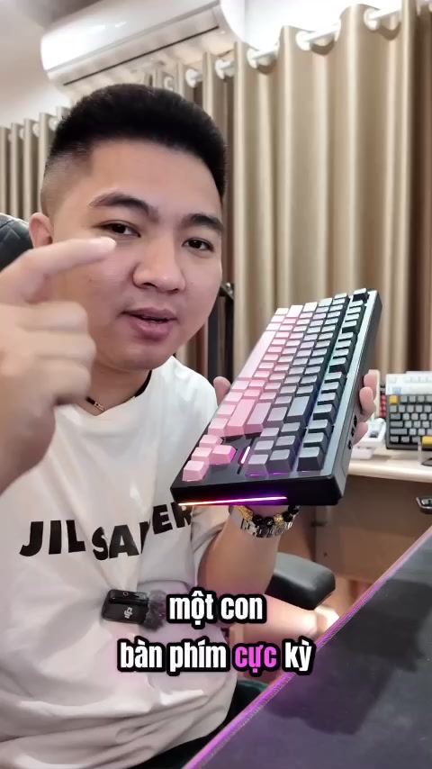 Bàn phím cơ không dây silent WEIKAV WK87 - 3 Mode - Mạch xuôi - LED RGB - Có App - Foam silicon | BigBuy360 - bigbuy360.vn