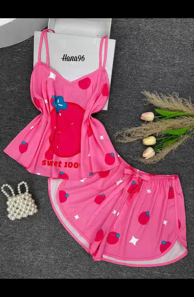 Bộ đồ ngủ pyjama, bộ đồ mặc ở nhà K1, bộ 2 dây lụa Latin | BigBuy360 - bigbuy360.vn