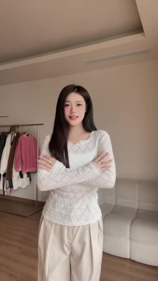 (ẢNH LOẠI 1) Áo Ren Mỏng Nhẹ Chất Liệu Thun Xốp Forly Offical Áo Ren Dài Tay Phối Hoạ Tiết Trám - Bun222 | BigBuy360 - bigbuy360.vn