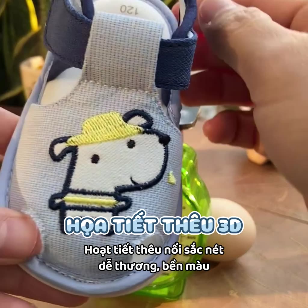 Sandal Tập Đi Cho Bé 1-3 Tuổi TINYFEET TN01 Vải Cotton Siêu Nhẹ, Chống Trơn Trượt | BigBuy360 - bigbuy360.vn