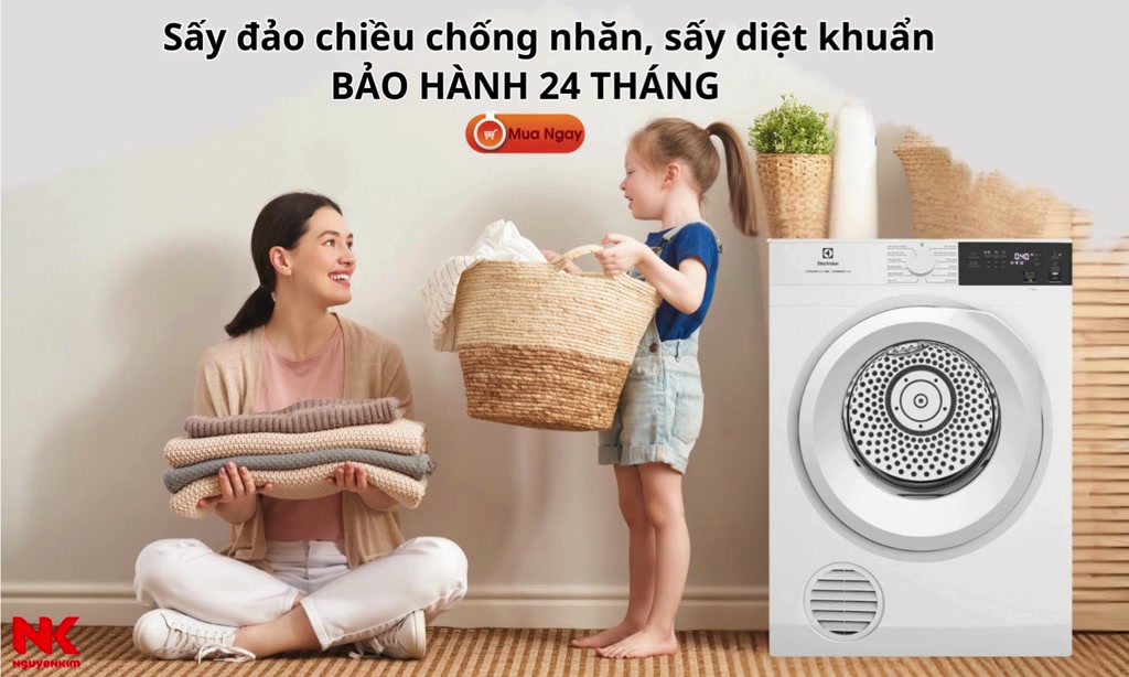 Máy sấy quần áo thông hơi Electrolux 8 kg EDV804H3WC | BigBuy360 - bigbuy360.vn