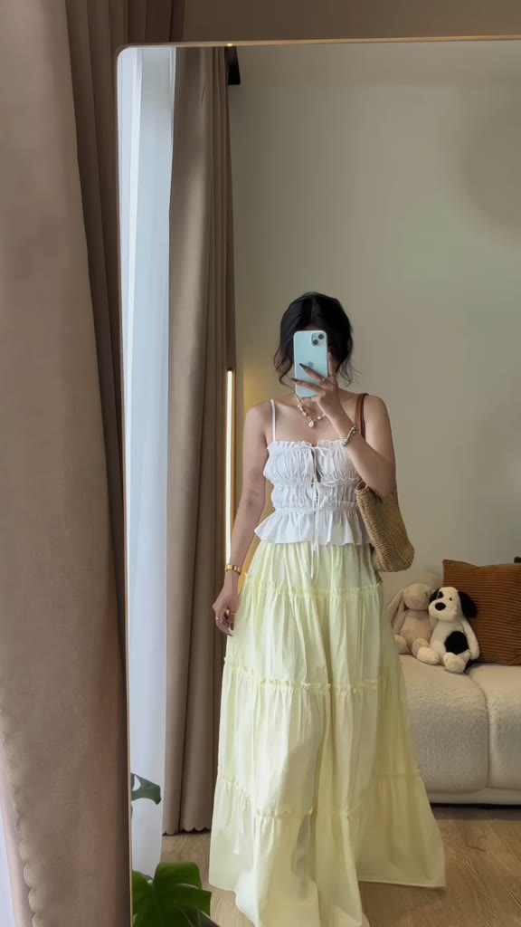 Chân váy bèo tầng dáng dài mùa hè chất xô mềm DORY SKIRT - DÀNH CHO NỮ | BigBuy360 - bigbuy360.vn