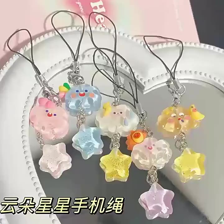 lichee1🌷Dây Đeo Điện Thoại Màu Kẹo Ngọt Hình Đám Mây Ngôi Sao Đám Mây Hoạt Hình Đáng Yêu Cho Nữ | BigBuy360 - bigbuy360.vn