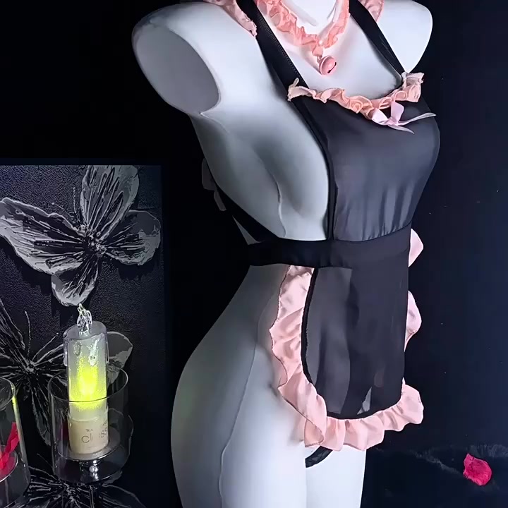 Váy cosplay cô hầu gái maid tạp dề viền hồng dễ thương gợi cảm đồ ngủ nữ giúp việc xuyên thấu quyến rũ BIKI HOUSE N879 | BigBuy360 - bigbuy360.vn