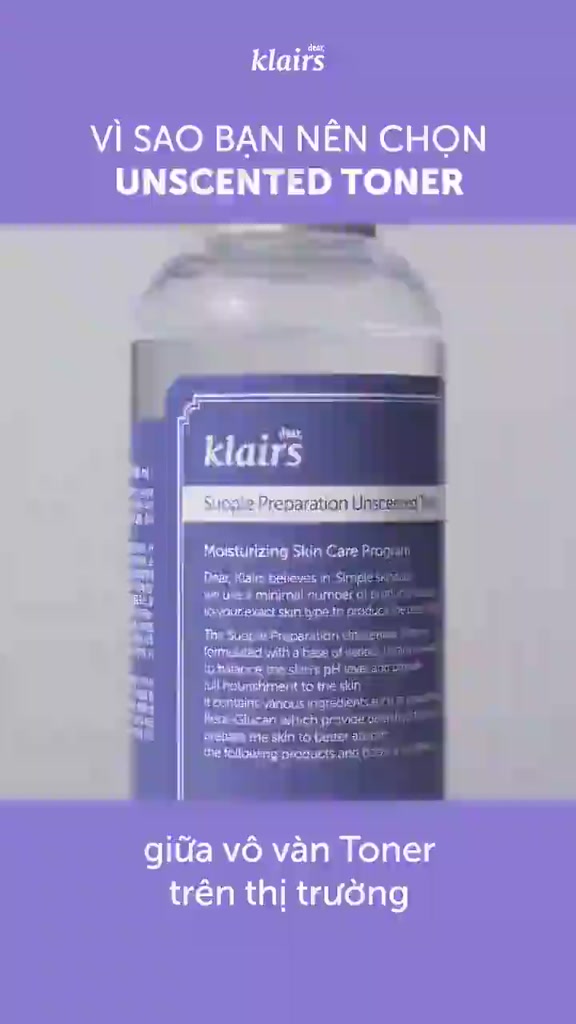 Nước hoa hồng Klairs không mùi cho da nhạy cảm Supple Preparation Unscented Toner 180ml Glam Beautique | BigBuy360 - bigbuy360.vn