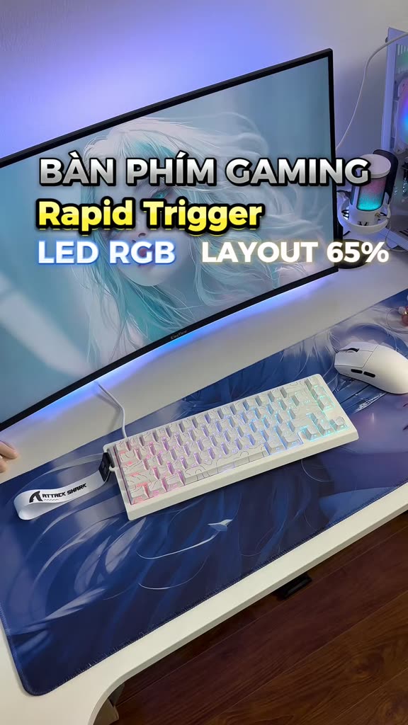 Bàn Phím Cơ Rapid Trigger Ziyou Attack Shark X68 HE LED RGB Cao Cấp Chuyên Game | BigBuy360 - bigbuy360.vn