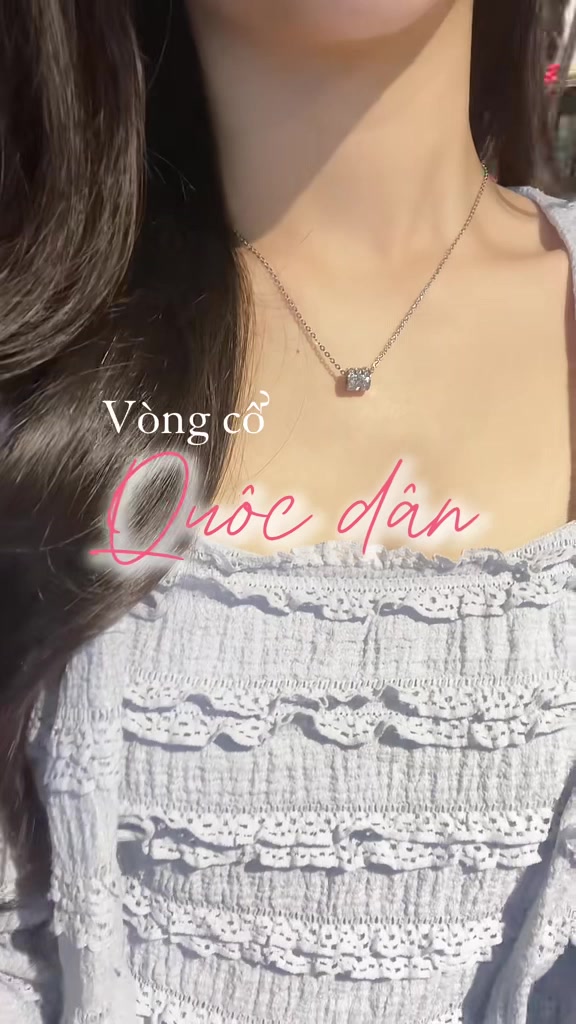 Vòng cổ, dây chuyền BLING RING hình trụ đính đá titan không gỉ DECOCO ( kèm Túi giấy + Hộp + Thiệp) | BigBuy360 - bigbuy360.vn