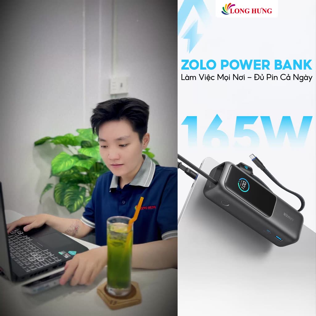 Sạc dự phòng Anker Zolo Power Bank High-Power Multi Device USB-C 165W 25000mAh A1695 - Hàng chính hãng | BigBuy360 - bigbuy360.vn