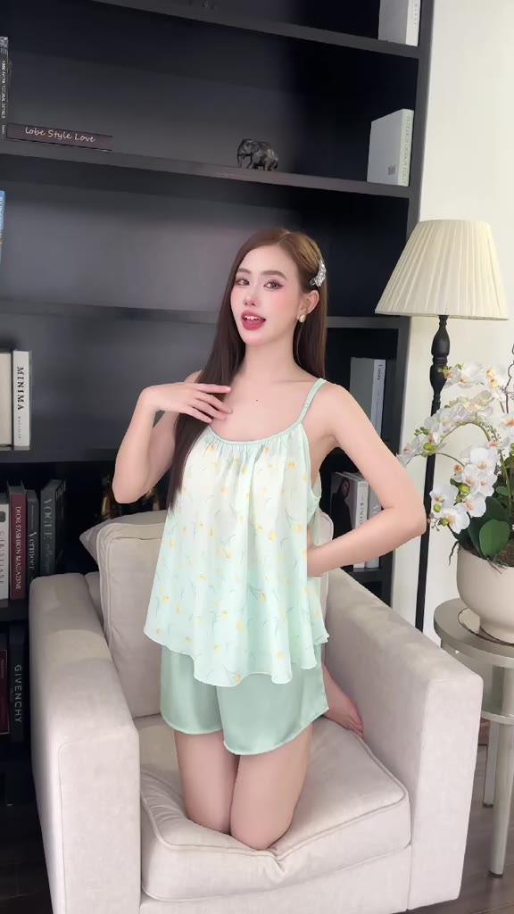 Đồ ngủ nữ Miky, Đồ ngủ sexy lụa Chiffon phối Latin cao cấp mềm mại xinh xắn <70KG | BigBuy360 - bigbuy360.vn