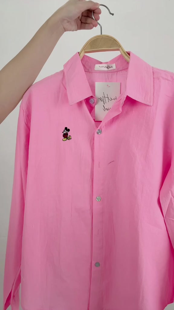 Áo Sơmi Thô Thêu MICKEY Cúc Sắc Màu hàng QC-dành cho Nữ | BigBuy360 - bigbuy360.vn