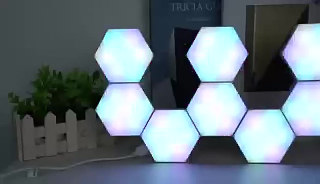 Đèn bàn LED RGB hình lục giác di động 12/8 chiếc Đèn LED được điều khiển bằng ứng dụng để trang trí nhà 1-20 | BigBuy360 - bigbuy360.vn