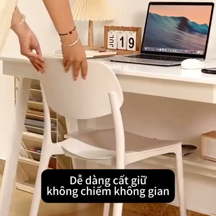 IB Ghế nhựa  tựa lưng xếp chồng Ghế câu cá Ghế ăn Bền và dễ vệ sinh Nhiều màu sắc Không cần cài đặt | BigBuy360 - bigbuy360.vn