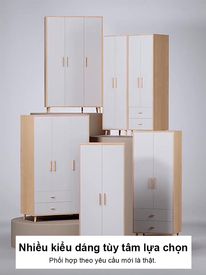 MY Tủ Quần  Áo Gỗ 2 Cánh Phong Cách Nordic Tủ Đựng Quần Áo Đa Năng Chất Liệu Gỗ MDF nước chống xước | BigBuy360 - bigbuy360.vn