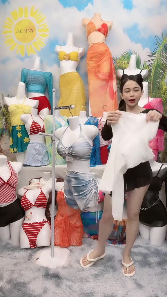 Bikini kín đáo đồ bơi 3 chi tiết set áo quần đùi bộ bơi cho nữ đi biển áo dài tay màu trắng SET 3 ÁO TRẮNG B2 | BigBuy360 - bigbuy360.vn