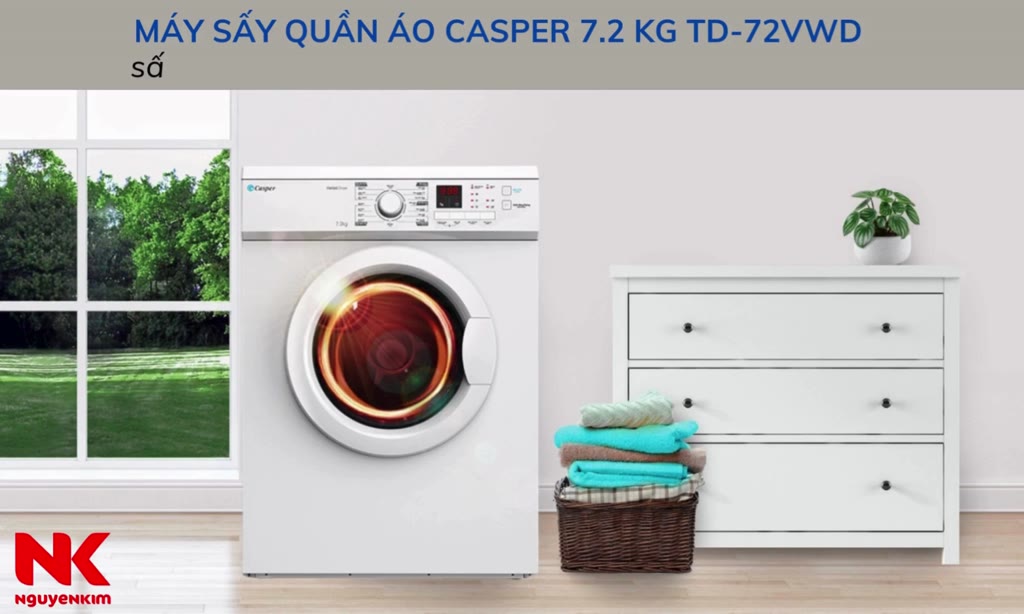 Máy sấy quần áo thông hơi Casper 7.2 kg TD-72VWD | BigBuy360 - bigbuy360.vn
