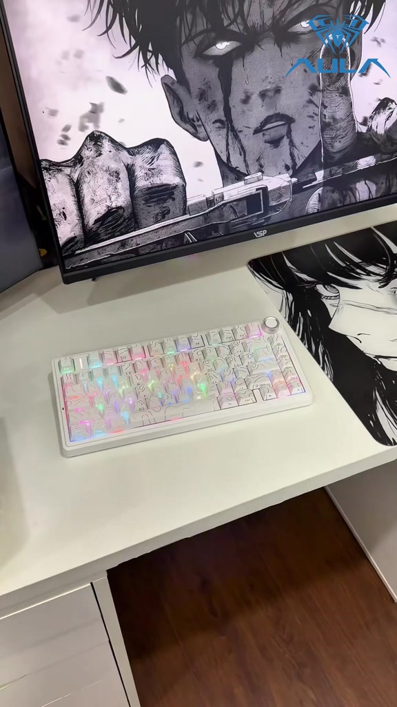 Bàn Phím Cơ 3 Mode AULA F75 Contour Mạch Xuôi Hotswap Kết Nối Không Dây Núm Vặn Đa Năng Gaming | BigBuy360 - bigbuy360.vn