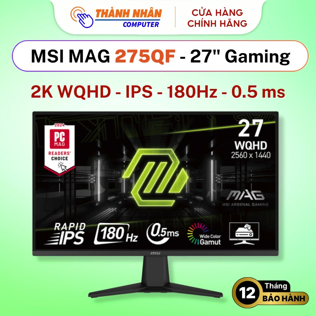 Màn Hình Gaming MSI MAG 275QF (27 inch - 2K - IPS - 180Hz - 0.5ms) - KTP Computer | BigBuy360 - bigbuy360.vn