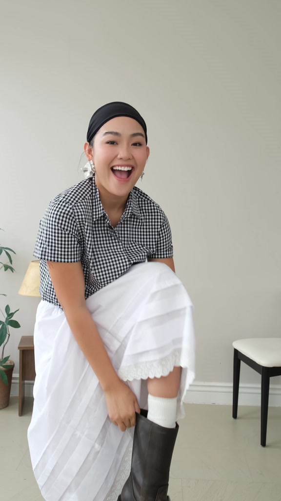 TheBlueTshirt - Áo sơ mi tay ngắn sọc caro phom ngắn cho nữ - BlueMade Boxy Shirt - Women | BigBuy360 - bigbuy360.vn
