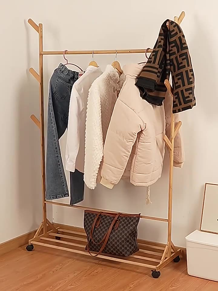 Cây Treo Quần Áo Bằng Gỗ Treo Áo Sơ Mi Phụ Kiện Trang Trí Phòng Khách Phòng Ngủ Đa Chức Năng Mũ Móc Giá phơi quần áo tre | BigBuy360 - bigbuy360.vn