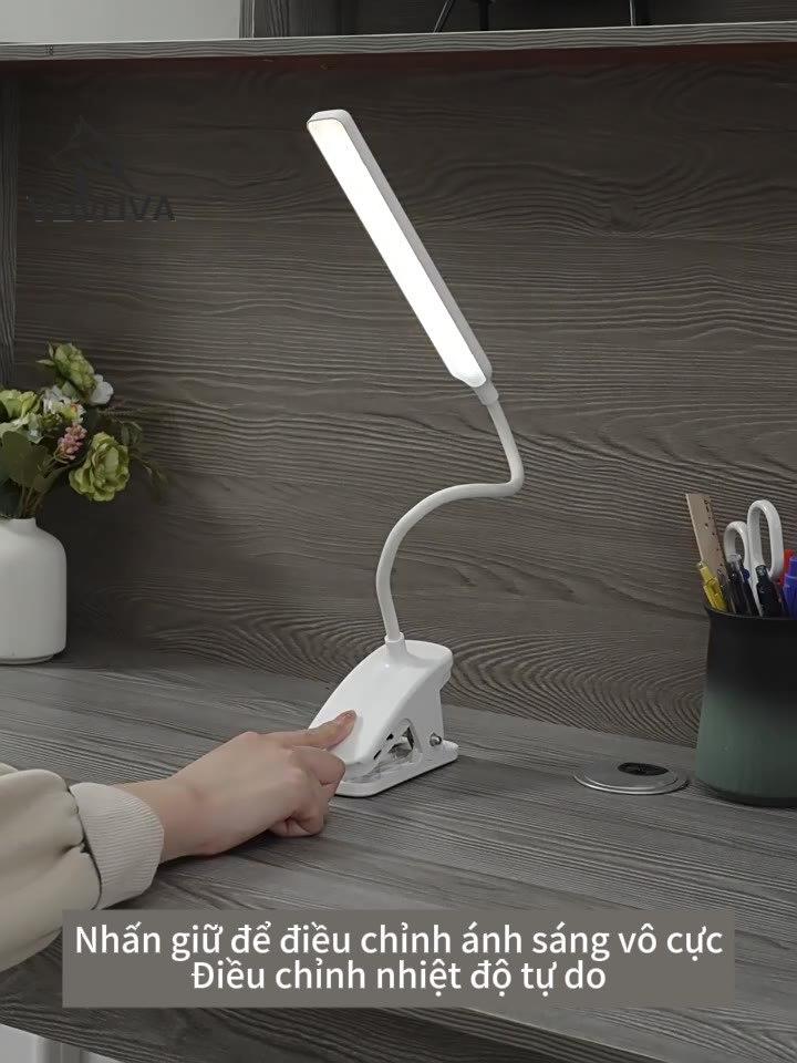 VOVOVA Đèn Học Kẹp Bàn Chống Cận 3 Màu Ánh Sáng Bảo Vệ Mắt Tích Điện đèn bàn học đèn led mini | BigBuy360 - bigbuy360.vn