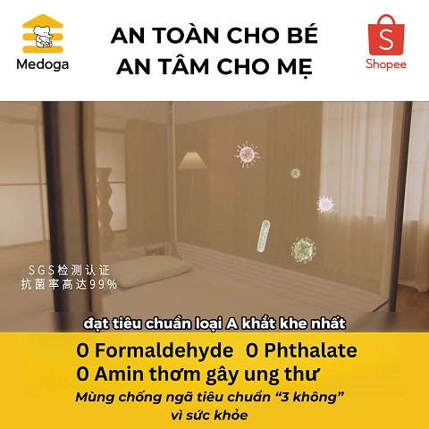 [CHUYÊN DỤNG] Mùng Chống Ngã Medoga - Mùng Khung Vuông | Chống Muỗi | Chắn Giường | Chống Ngã Giường | Không Khoan Tường | BigBuy360 - bigbuy360.vn