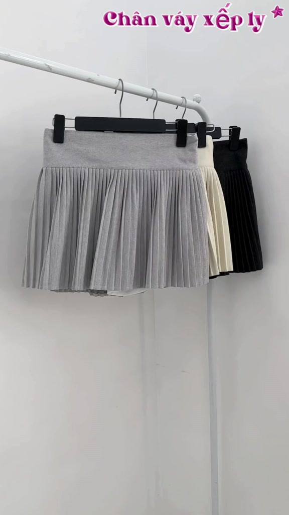 [DELIZ] Chân váy dạ xếp ly tennis dáng ngắn form xòe nhiều màu basic hottrend thu đông hàn quốc CV30 | BigBuy360 - bigbuy360.vn
