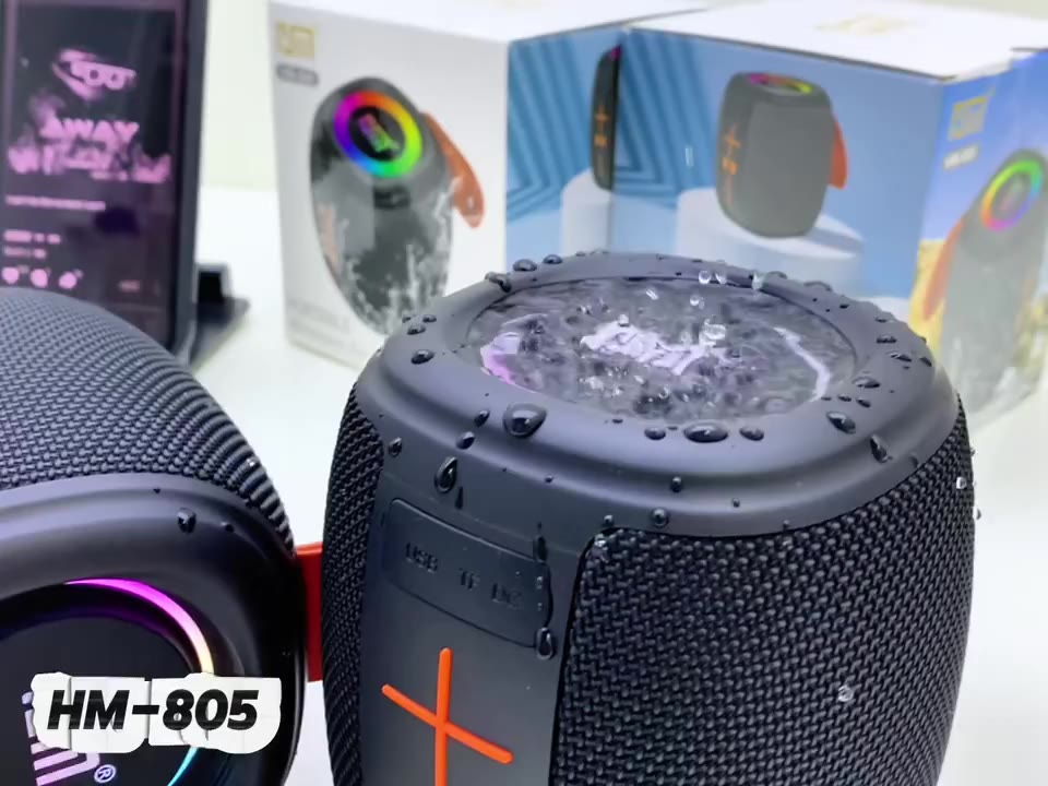 Loa bluetooth HM-805, loa xách tay âm bass cực mạnh thiết kế đèn LED hiện đại , chống nước , pin trâu | BigBuy360 - bigbuy360.vn