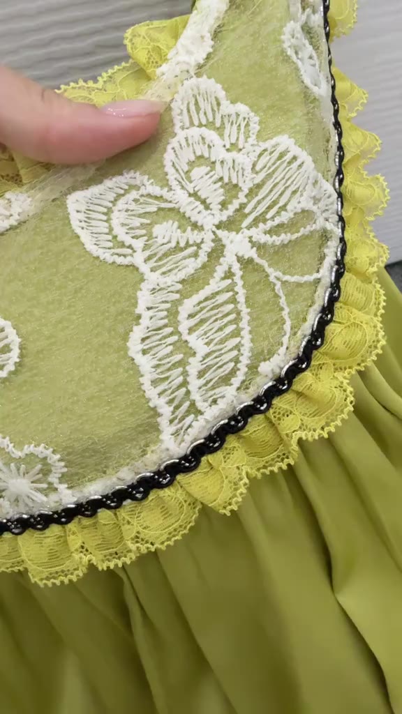 Đồ ngủ nữ Miky, Đồ ngủ sexy lụa Chiffon phối Latin cao cấp mềm mại xinh xắn <70KG 2 dây ren vòm cổ | BigBuy360 - bigbuy360.vn