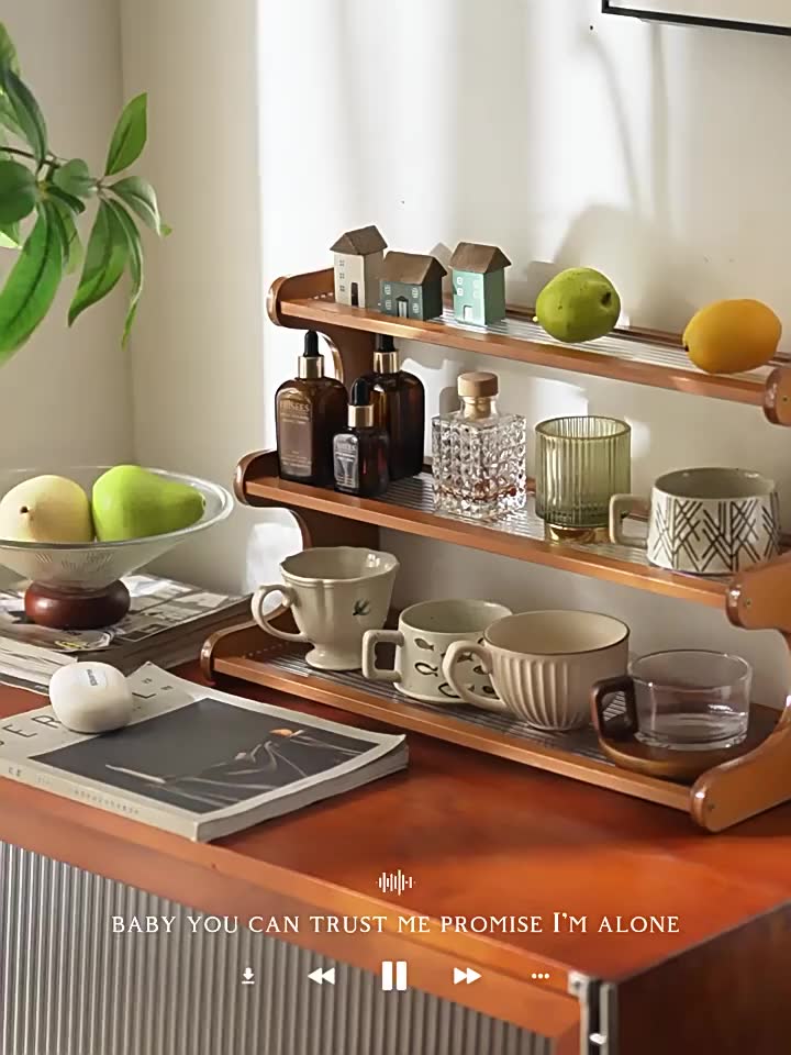 LACCOHUG Giá đựng cốc tre Kệ đựng cốc mây Tre Giá để cốc đa năng Giá đựng cốc tre nhiều tầng | BigBuy360 - bigbuy360.vn