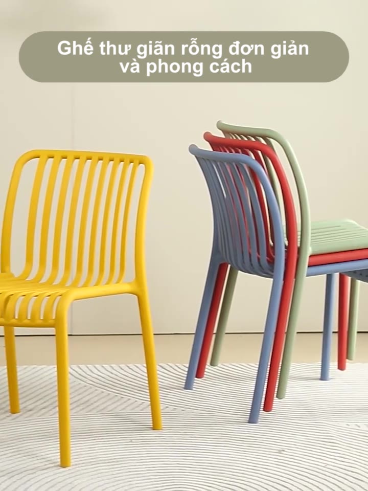Ghế nhựa tựa lưng ngoài trời thiết kế tối giản chất liệu PP bền bỉ nhiều màu lựa chọn | BigBuy360 - bigbuy360.vn